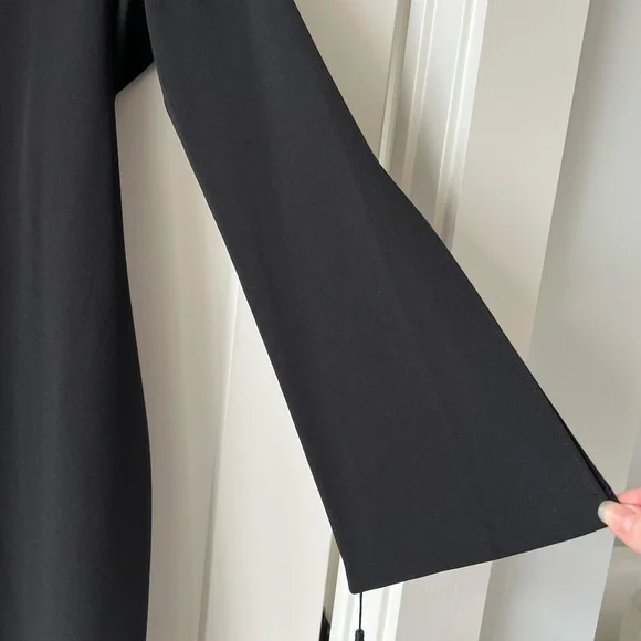 🎉Host Pick🎉Calvin Klein Black Cocktail Dress w/ 10” Slit Bell Sleeves Size 14 - Picture 4 of 16